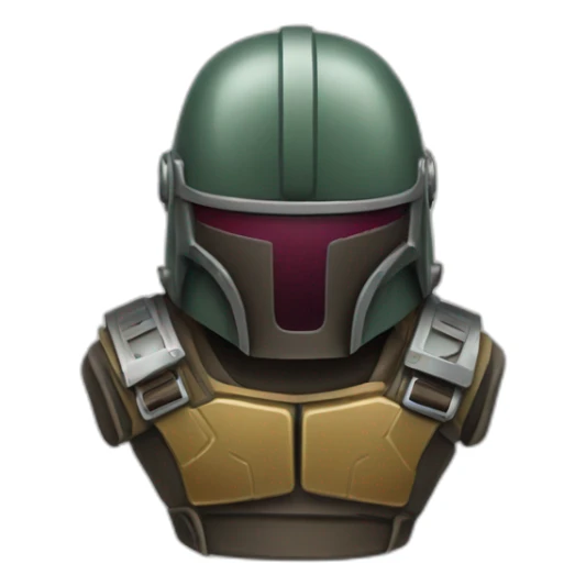 Bounty hunter helmet in the style of a notification bell sticker