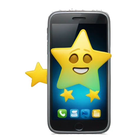 A smartphone with one yellow star on the screen sticker