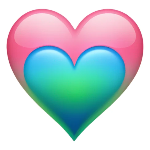 Green and blue ombré heart  sticker