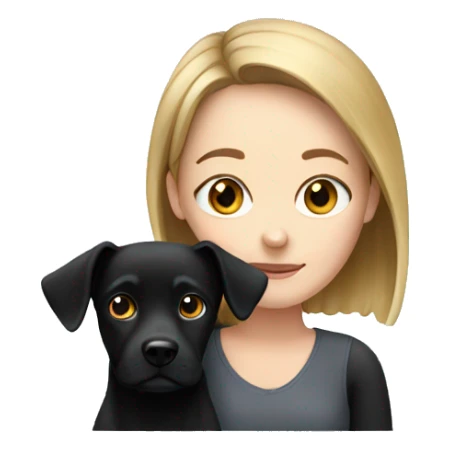 White Girl and black dog sticker