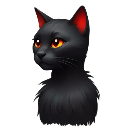 Anthro Edgy Cool Beautiful Black Cat with Pretty Emo Hair-bangs with Red Streaks sticker