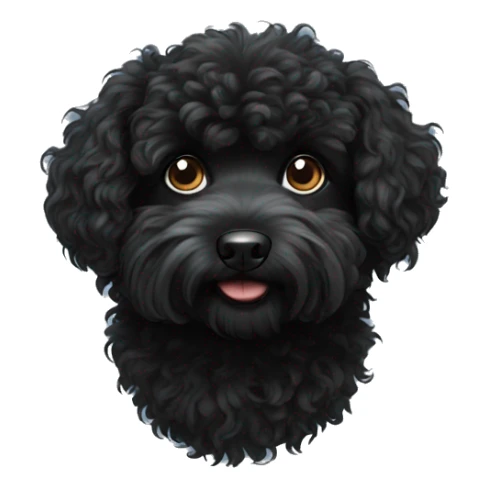 black fluffy curly dog sticker