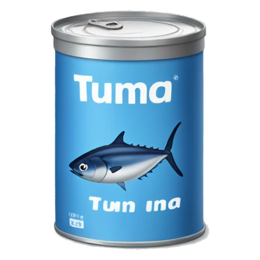  Blue can of tuna is a compact, cylindrical container designed to preserve and store tuna fish. sticker