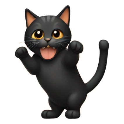 Black and orange cat sticking up its middle finger sticker
