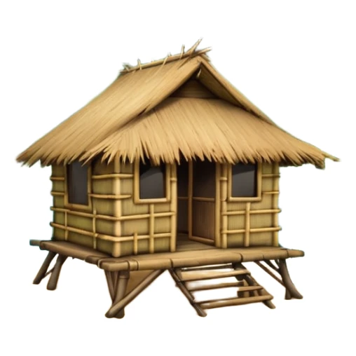 bamboo hut in Volcano Island sticker