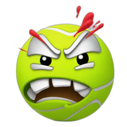 Angry tennis ball sticker