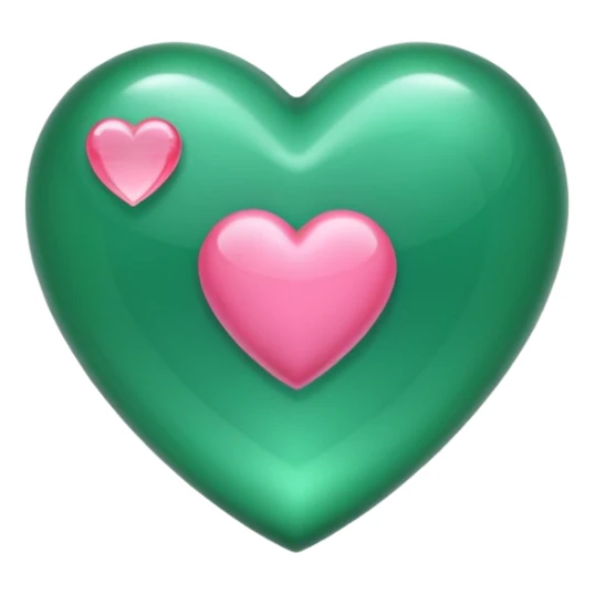 emerald heart with one mini pink heart inside of it  sticker
