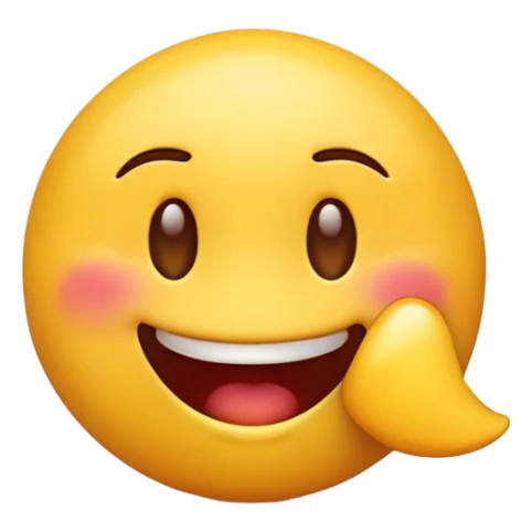 Yellow emoji biting its lip and looking to the side mischievously sticker