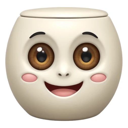 cartoonish toilet creature with a grinning face, big eyes, and hands. sticker