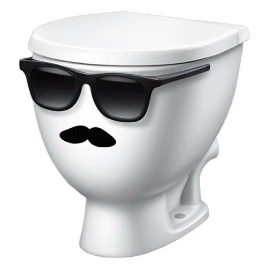 Toilet wearing sunglasses  sticker