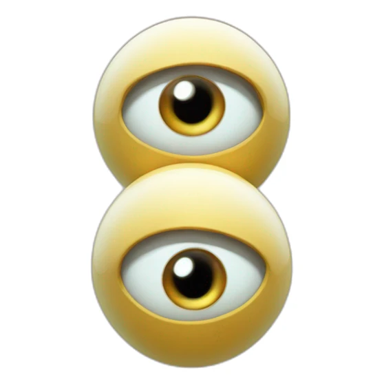 3d sphere with a cartoon highfalutin skin texture with big courageous eyes sticker