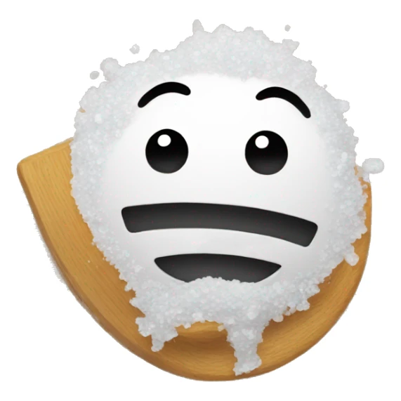 smiling emoji with a pile of salt sticker