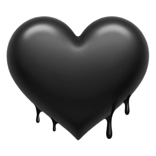 black ink heart emoji, blob, isolated on white background, grunge, like pen stroke, flat 2d sticker