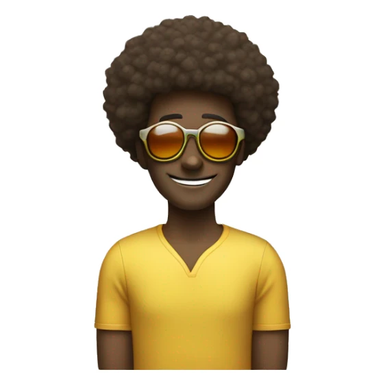 homme avec une afro et des lunette de soleil sticker