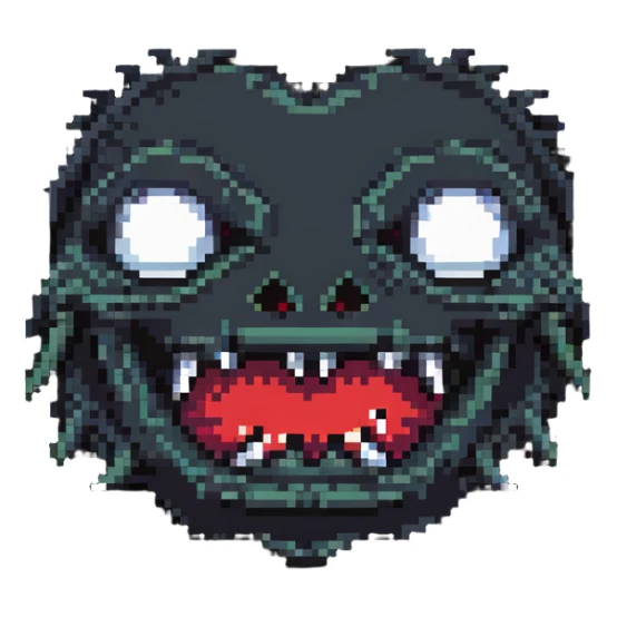 horror sackface with jagged stitched mouth and one eye sticker