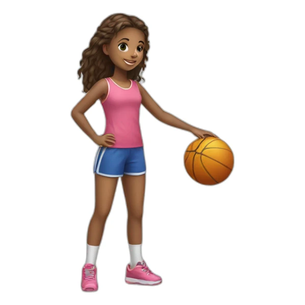 a young girl with a ball in full growth sticker