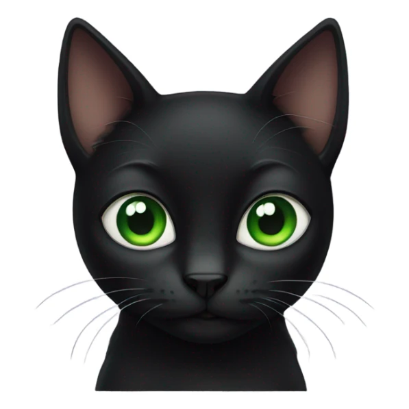 Black cat with green eyes  sticker