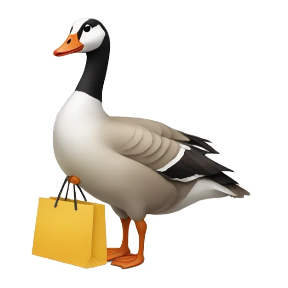 Goose carrying shopping bag sticker