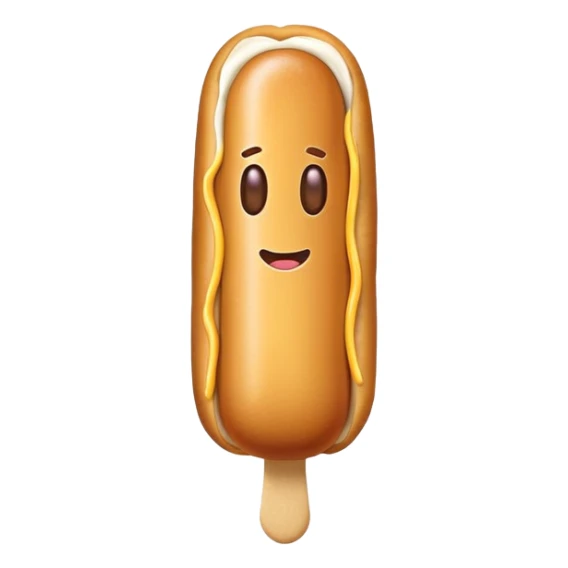 Minimalist corn dog emoji with gentle colors sticker