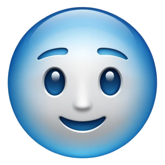 Minimalistic futuristic emoji, clean flat design, smooth vector shapes, soft gradient lighting, high contrast, centered composition, simple geometry, glossy acrylic or glass style, no texture, no shadows, modern UI icon,
 sticker