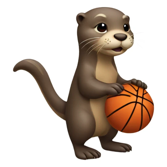 otter shooting a basketball  sticker