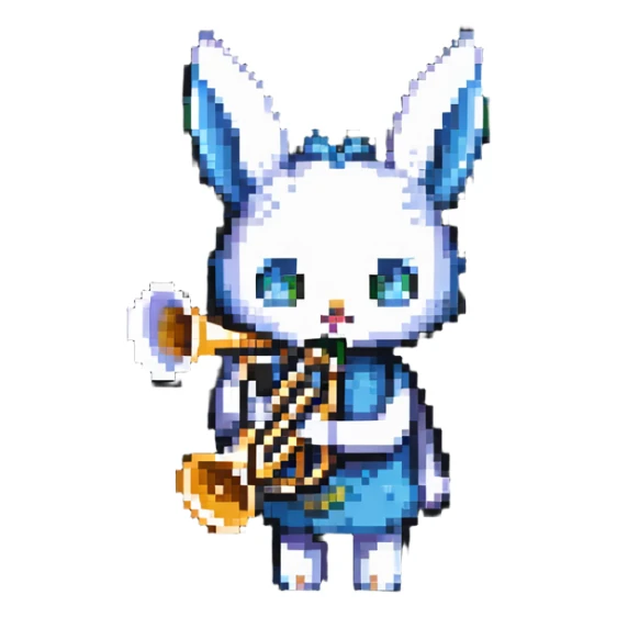 Character with trumpet-shaped ears sticker