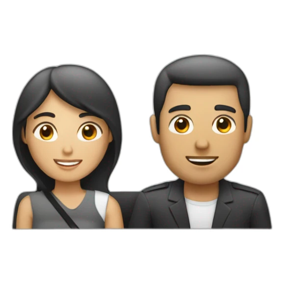 Hombre blanco y mujer blanca en un coche sticker