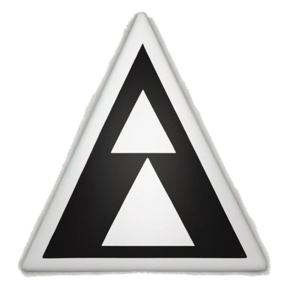 black white triangle with the letter i in it as an information emotiocon sticker
