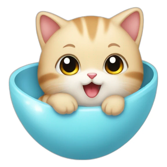 Un bébé chat avec un cœur dans les mains sticker
