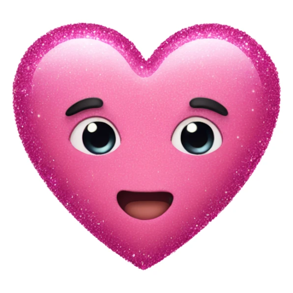 Pink heart with glitter  sticker