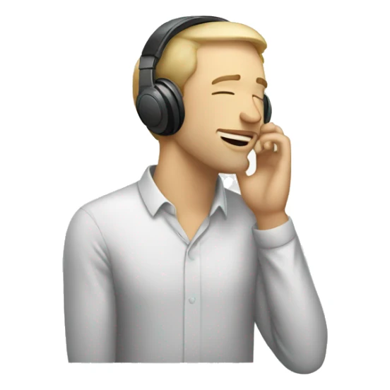 Drunk white man listening to music sticker