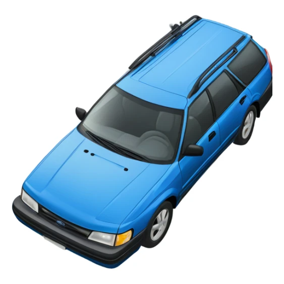 Blue 1990 Subaru legacy wagon in a snowy ditch sticker