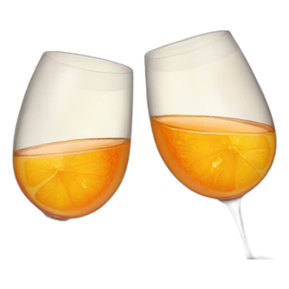 Two glasses of orange wine are clinking sticker