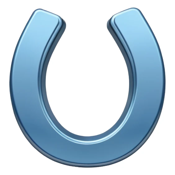 blue horseshoe magnet sticker