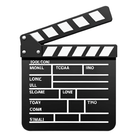 hyper minimal movie slate silhouette, fewest possible lines, essence of a clapperboard sticker