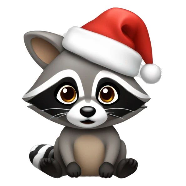 Cute raccoon with a festive cap sticker
