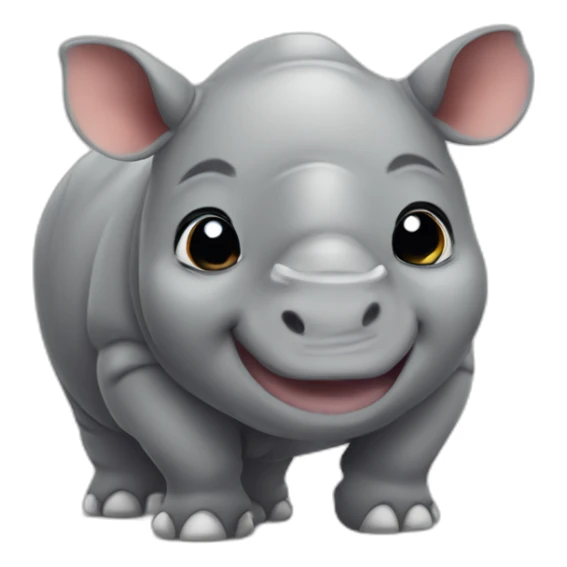 Cute little chubby Rhino sticker