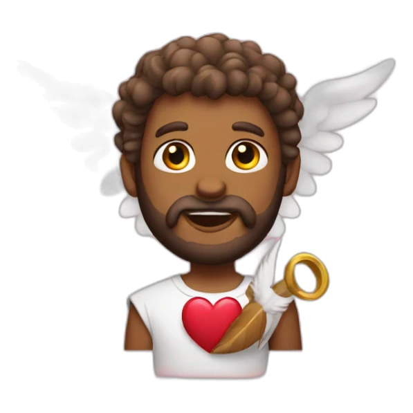 cupid with beard sticker