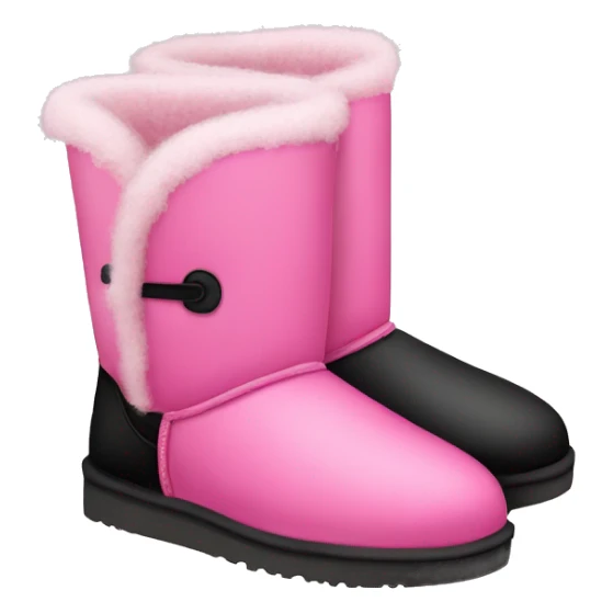 a pair of pink and black uggs sticker