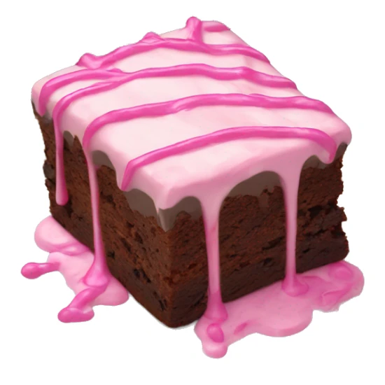 Chocolate brownie with pink drizzle icing sticker