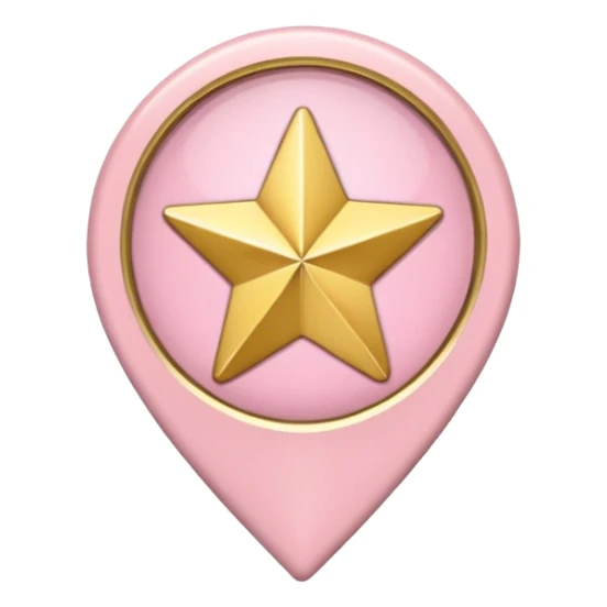 light pink location pin with a star in the center sticker