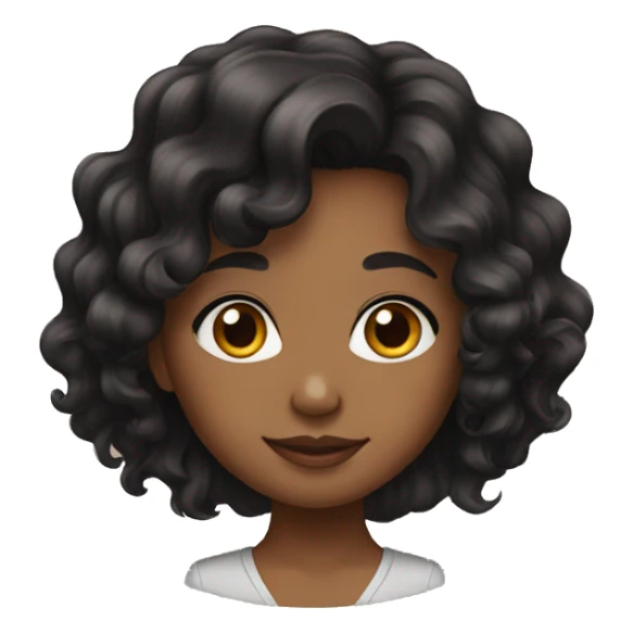 Brown girl with black wavy hair  sticker