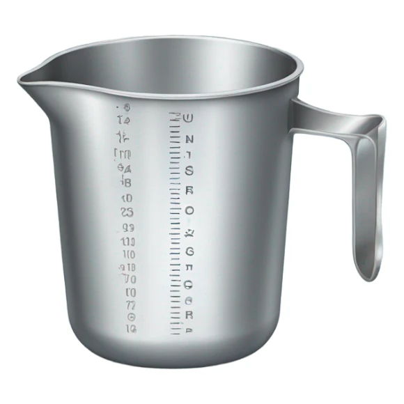 metal measuring cup filled with water sticker