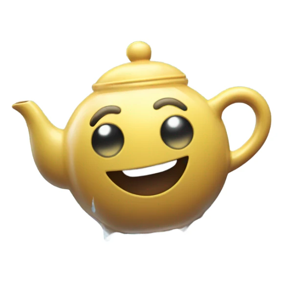  Teapot with leg dancing in the rain coming from the sky sticker