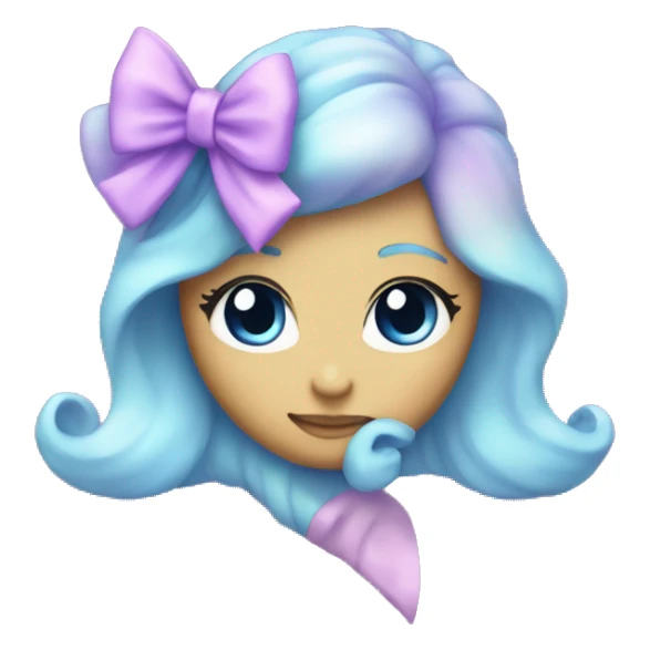 pastel blue and purple galaxy bow sticker