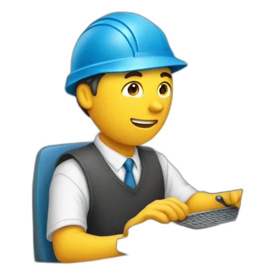 un homme sur son ordinateur entouré de sous sticker