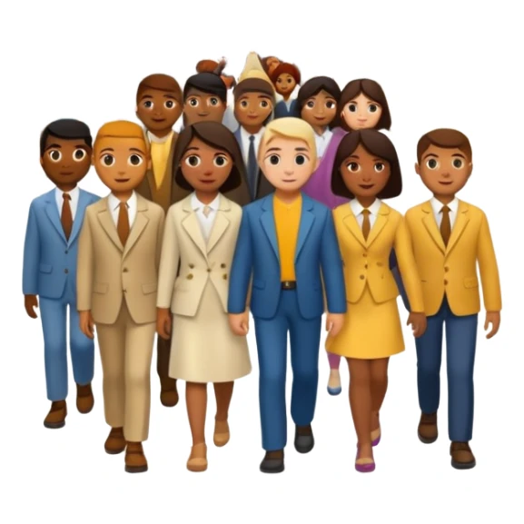 street with many people sticker