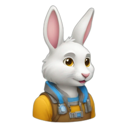 Un lapin avec un loup sticker