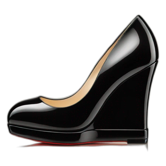 One WEDGE heel LOUBOUTIN black PATENT sticker