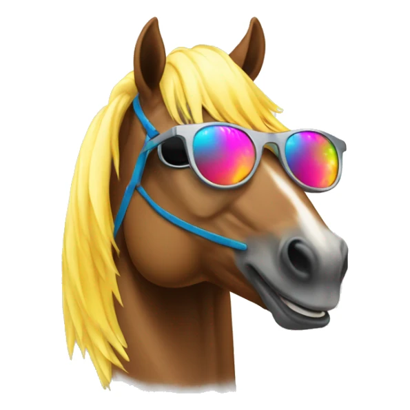 horse with sunglasses dancing with rave lights sticker